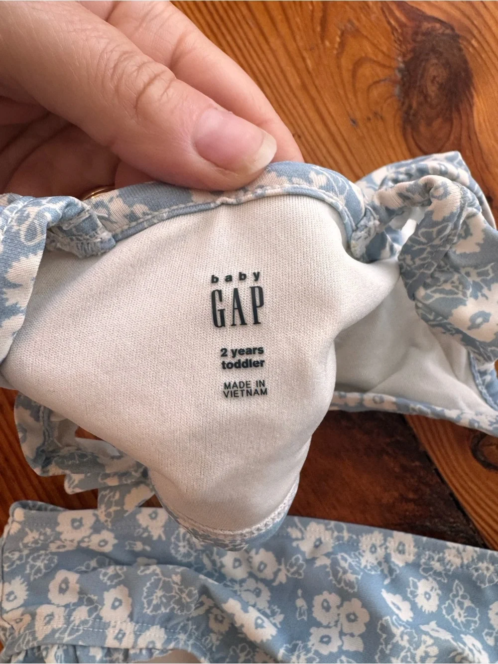 Baby Gap Light Blue Floral Ruffle Two-Piece Swim Set